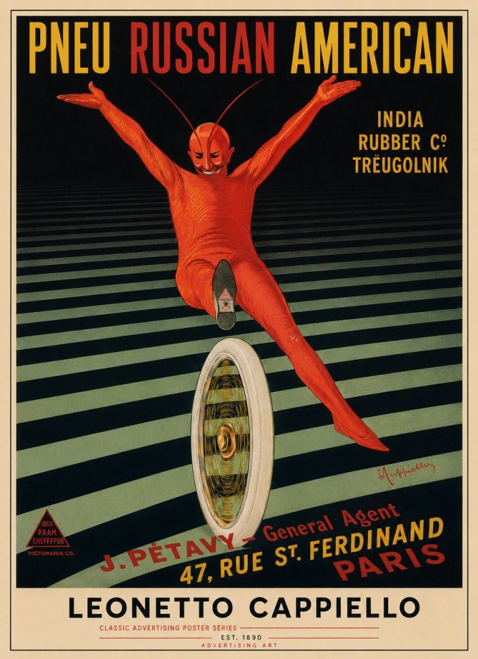Leonetto Cappiello Pneu Russian American No4 - Poster