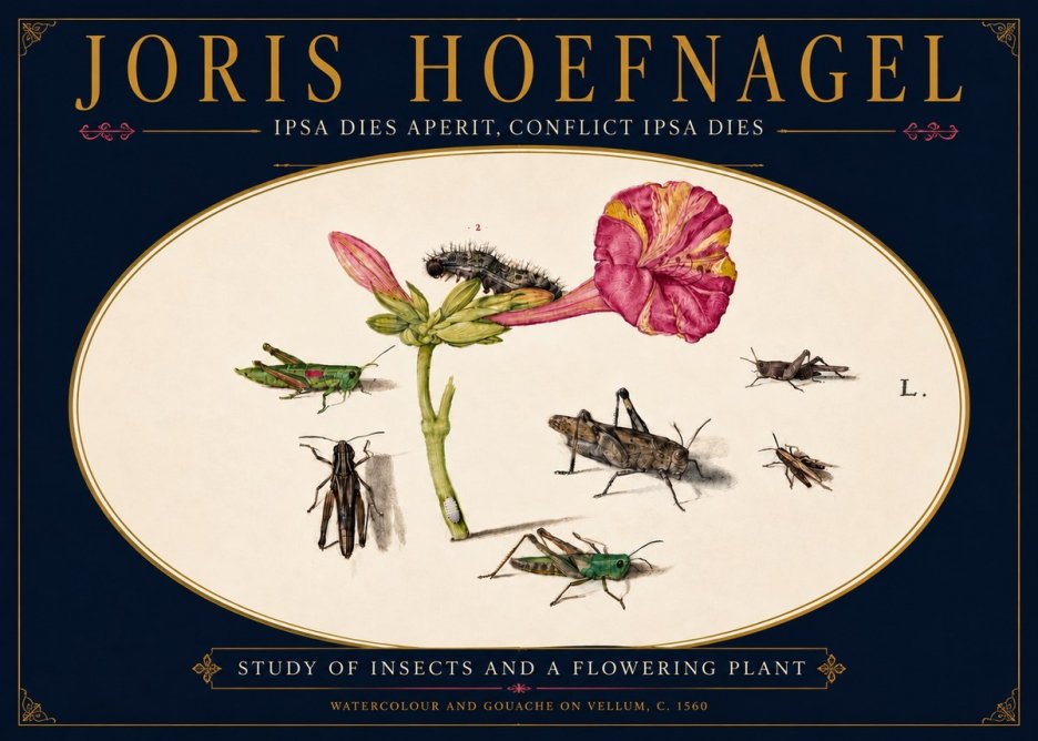 Joris Hoefnagel Study of Insects and a Flowering Plant No5 - Poster