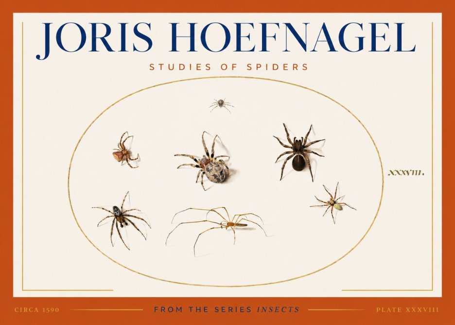 Joris Hoefnagel Studies of Spiders I No3 - Poster
