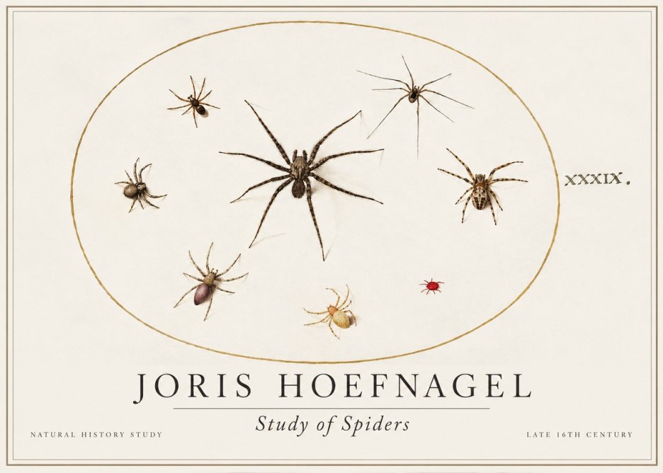 Joris Hoefnagel Studies of Spiders II No2 - Poster