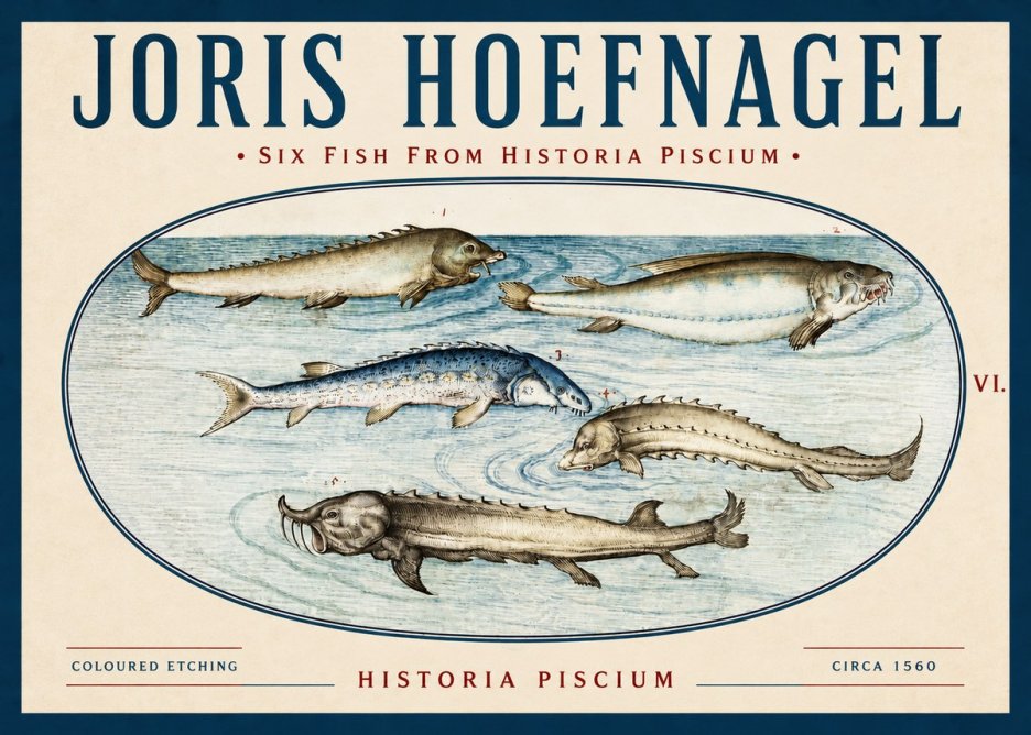 Joris Hoefnagel Fishes of Northern Waters No4 - Poster