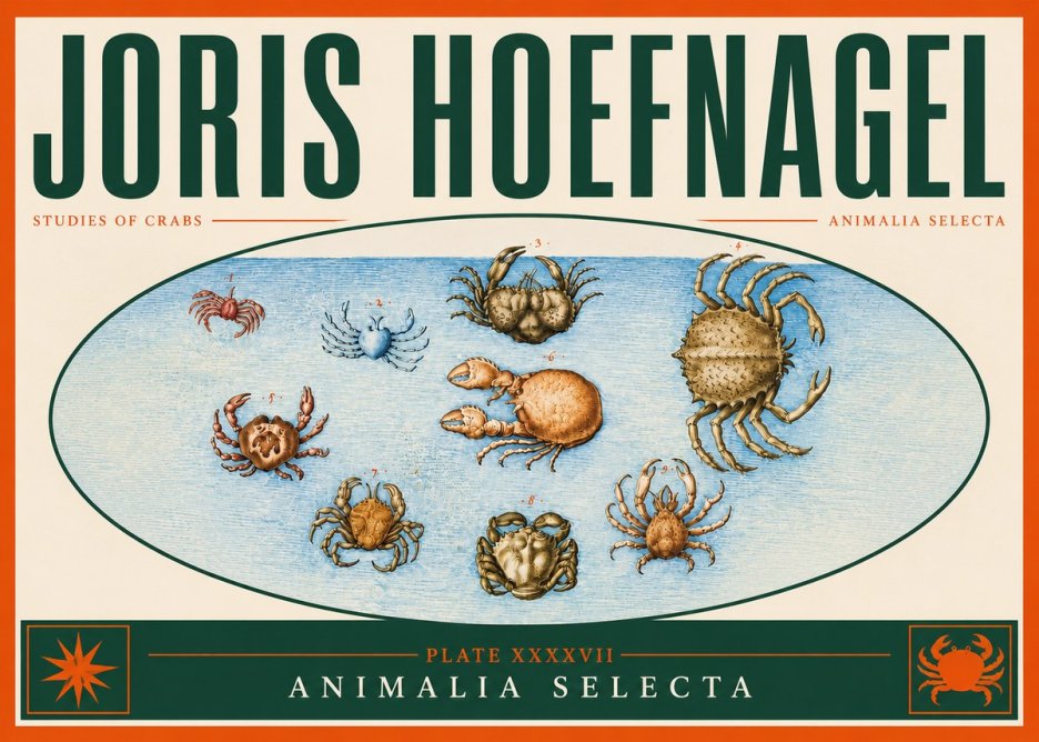 Joris Hoefnagel Studies of Crabs No4 - Poster
