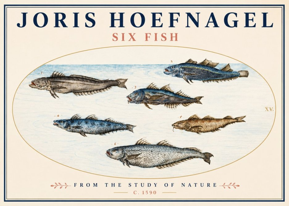 Joris Hoefnagel Six Fish No3 - Poster