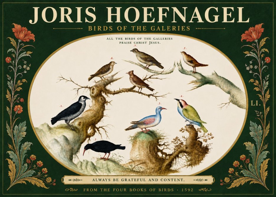 Joris Hoefnagel Birds of the Galeries No6 - Poster
