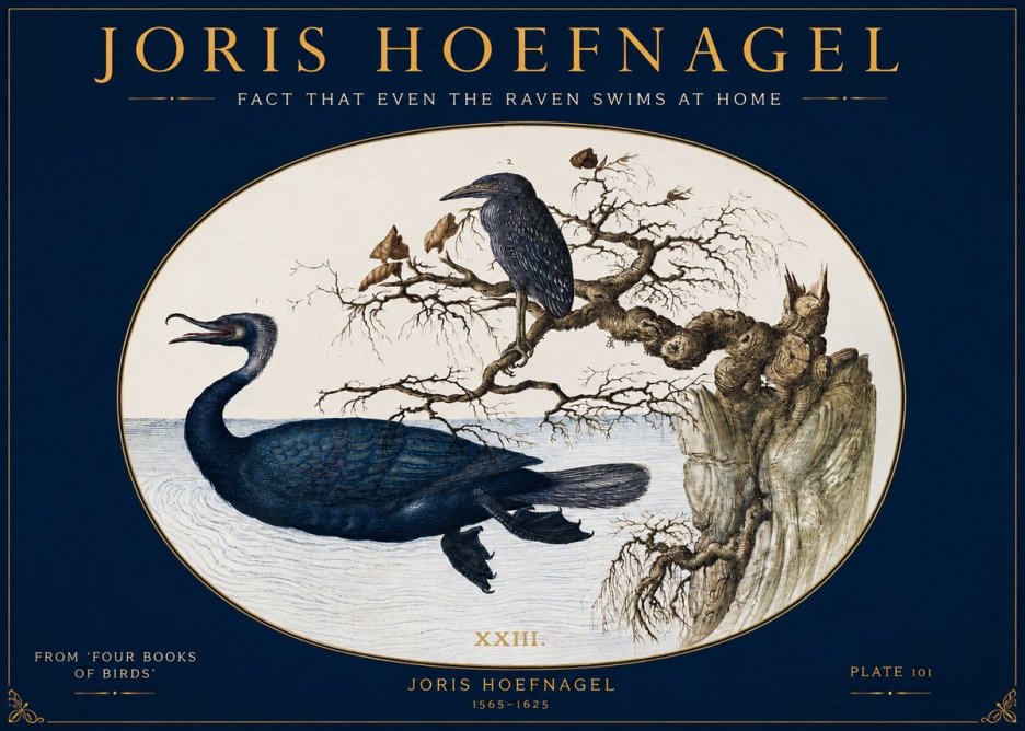 Joris Hoefnagel Fact That Even the Raven Swims at Home No2 - Poster