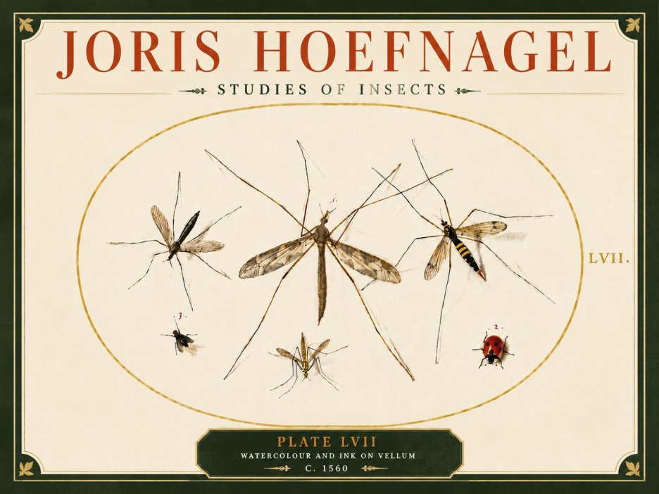 Joris Hoefnagel Studies of Insects II No6 - Poster
