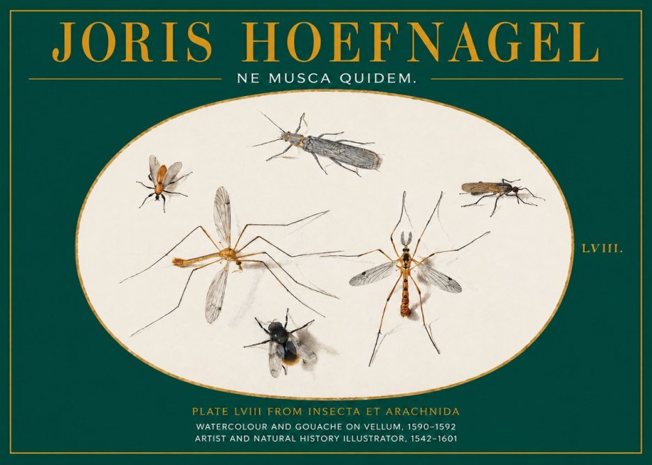 Joris Hoefnagel Plate Lviii from Insecta Et Arachnida No2 - Poster