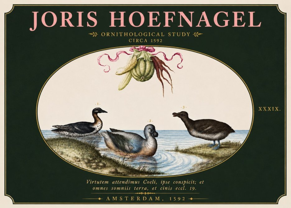 Joris Hoefnagel Ornithological Study No6 - Poster