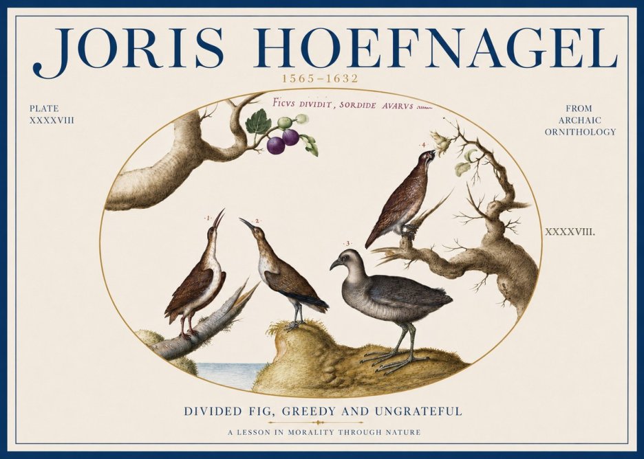 Joris Hoefnagel Birds from the Four Parts of the World No4 - Poster