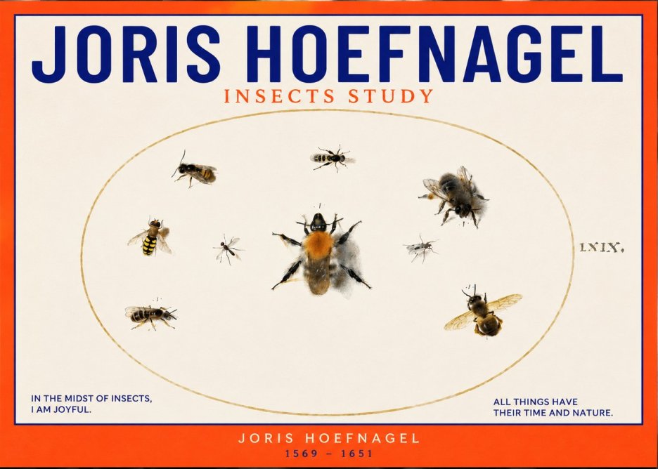 Joris Hoefnagel Insects Study II No2 - Poster