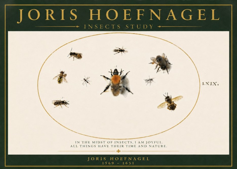 Joris Hoefnagel Insects Study II No3 - Poster