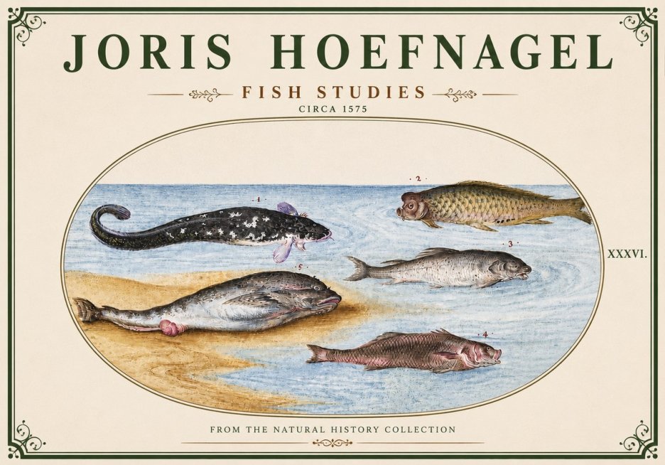Joris Hoefnagel Fish Studies No3 - Poster