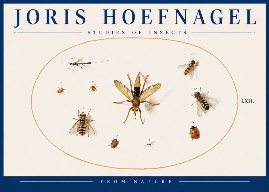 Joris Hoefnagel Studies of Insects IV No4 - Poster