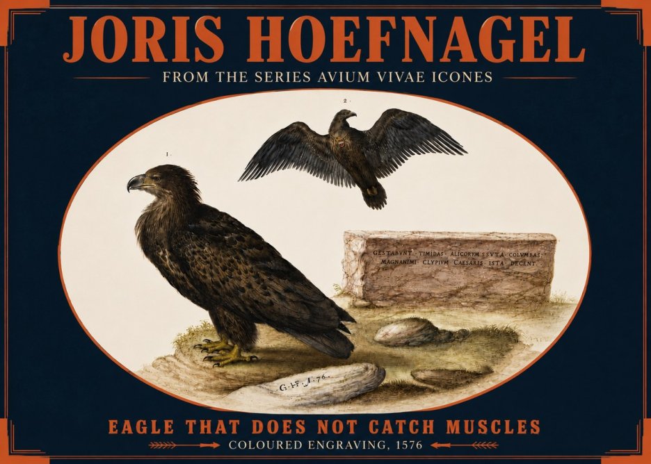 Joris Hoefnagel Eagle That Does Not Catch Muscles No4 - Poster