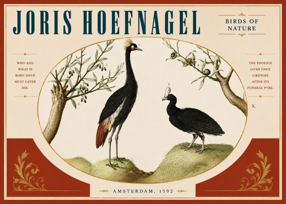 Joris Hoefnagel Birds of Nature No4 - Poster