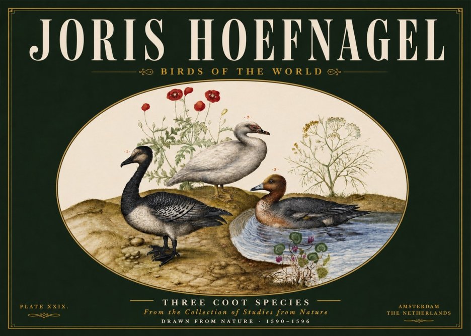 Joris Hoefnagel Three Coot Species No4 - Poster