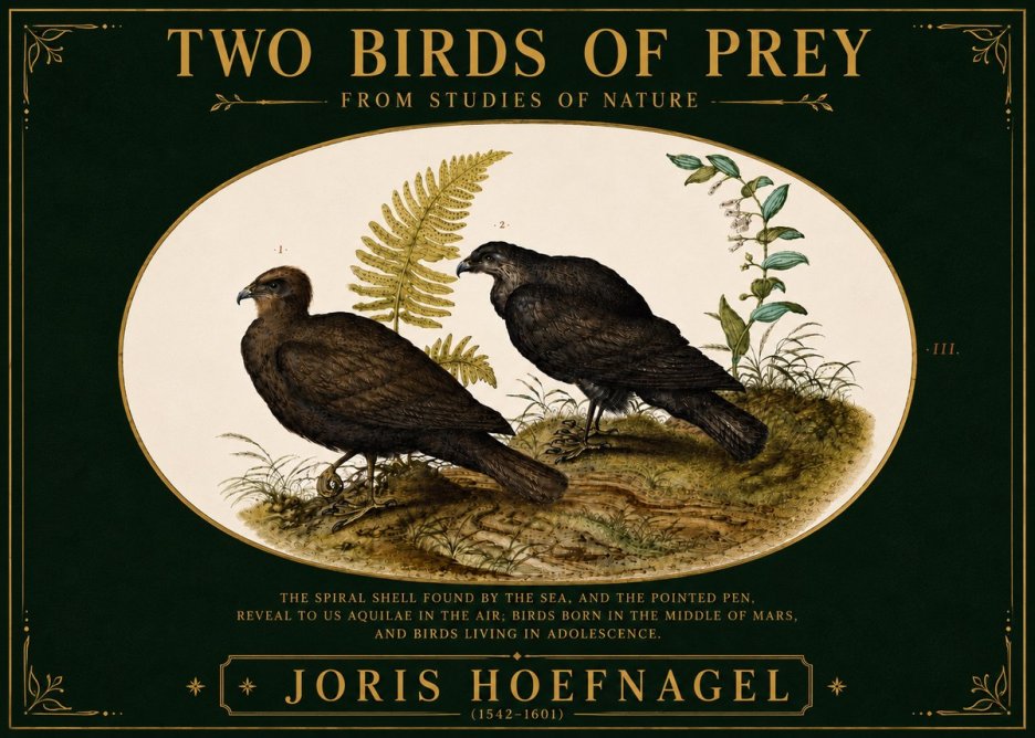 Joris Hoefnagel Two Birds of Prey - from Studies of Nature No6 - Poster
