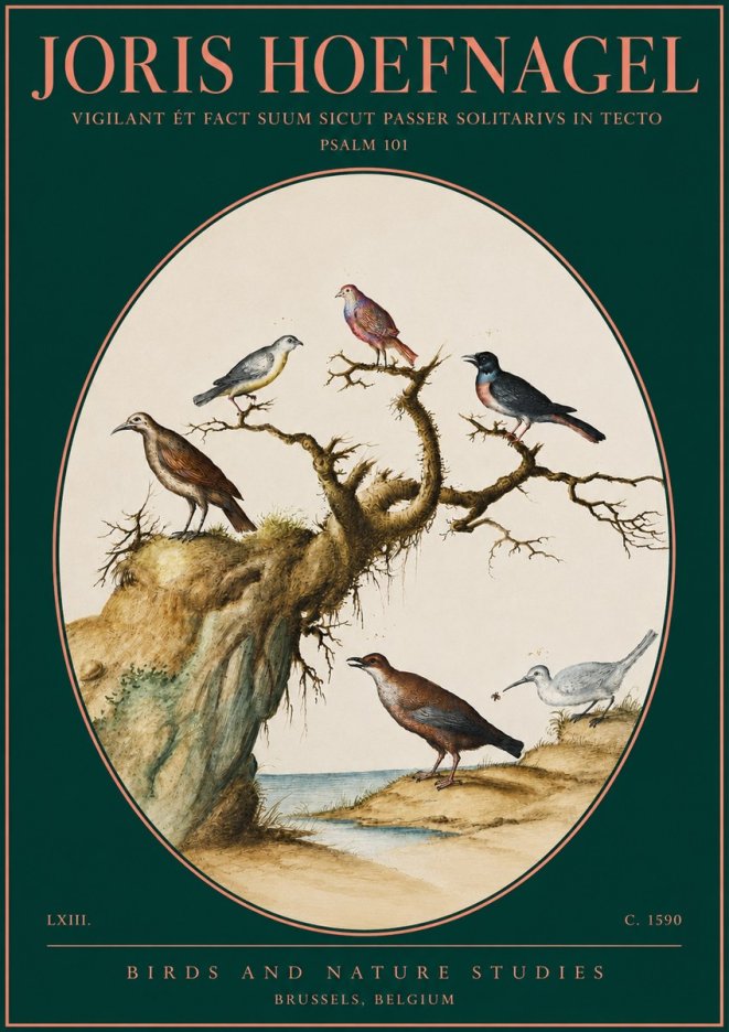 Joris Hoefnagel Vigilant Et Fact Suum Sicut Passer Solitarius in Tecto No4 - Poster