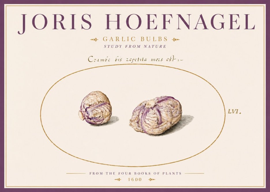 Joris Hoefnagel Garlic Bulbs Study from Nature No5 - Poster