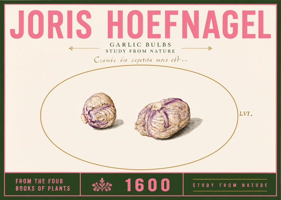 Joris Hoefnagel Garlic Bulbs Study from Nature No6 - Poster