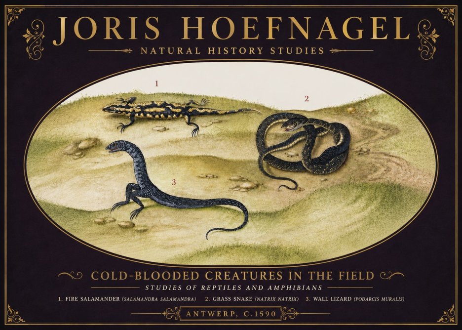 Joris Hoefnagel Cold-blooded Creatures in the Field No6 - Poster