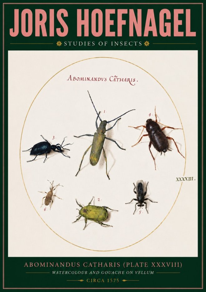 Joris Hoefnagel Abominandus Catharis (Plate Xxxviii) No2 - Poster