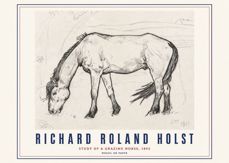 Richard Roland Holst Study of a Grazing Horse No3 - Poster