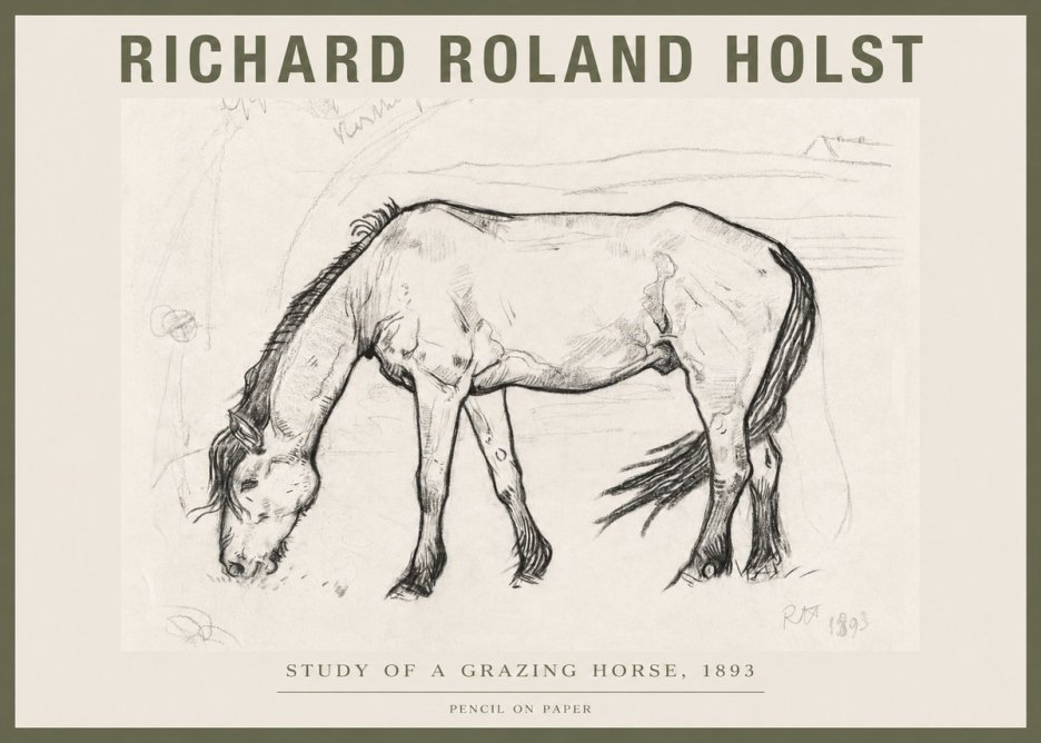 Richard Roland Holst Study of a Grazing Horse No4 - Poster