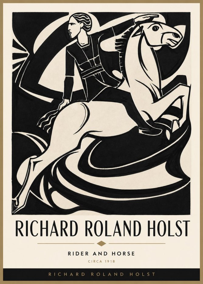 Richard Roland Holst Rider and Horse No3 - Poster