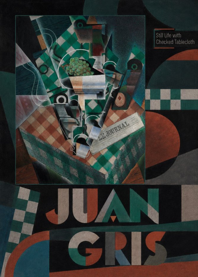 Juan Gris Still Life with Checked Tablecloth No5 - Poster