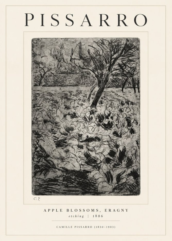 Pissarro Apple Blossoms, Eragny No1 - Poster