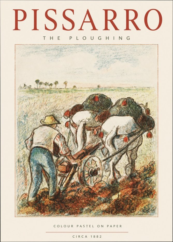 Pissarro The Ploughing No2 - Poster