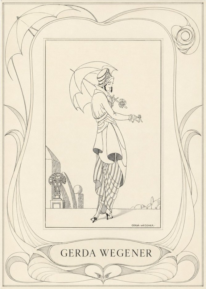 Gerda Wegener Elegant Figure with Parasol No3 - Poster