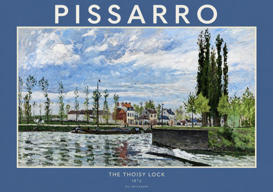 Pissarro The Lock at Pontoise, 1872 No2 - Poster