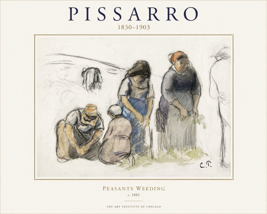 Pissarro Peasants Weeding No1 - Poster