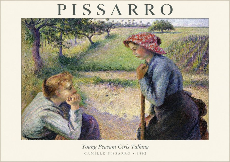 Pissarro Young Peasant Girls Talking No1 - Poster