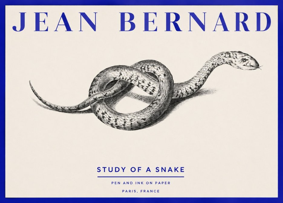 Jean Bernard Study of a Snake No2 - Poster