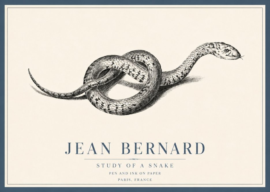 Jean Bernard Study of a Snake No4 - Poster