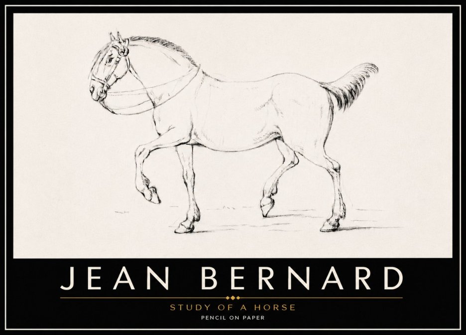 Jean Bernard Study of a Horse XVI No6 - Poster