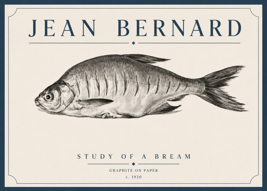 Jean Bernard Study of a Bream No5 - Poster