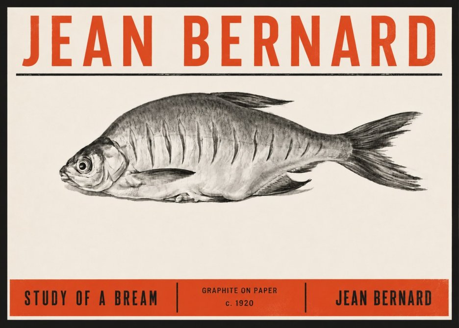 Jean Bernard Study of a Bream No6 - Poster