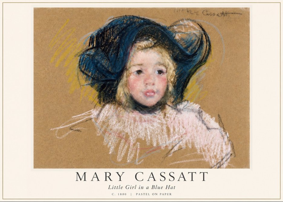 Mary Cassatt Little Girl in a Blue Hat No6 - Poster