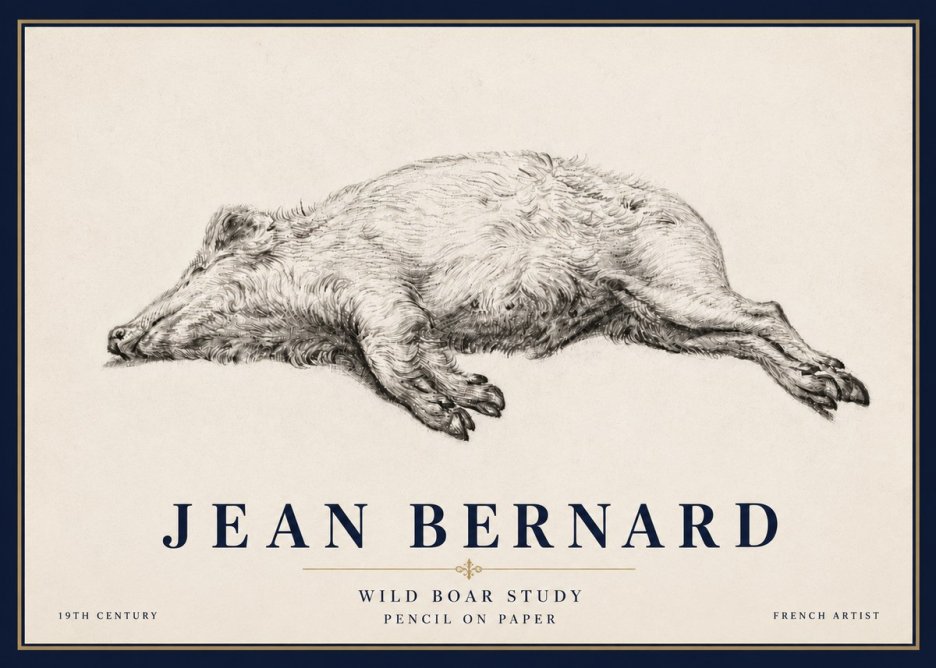 Jean Bernard Wild Boar Study No6 - Poster