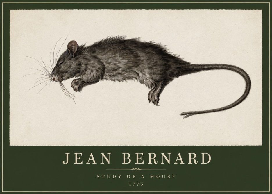 Jean Bernard Study of a Mouse II No2 - Poster