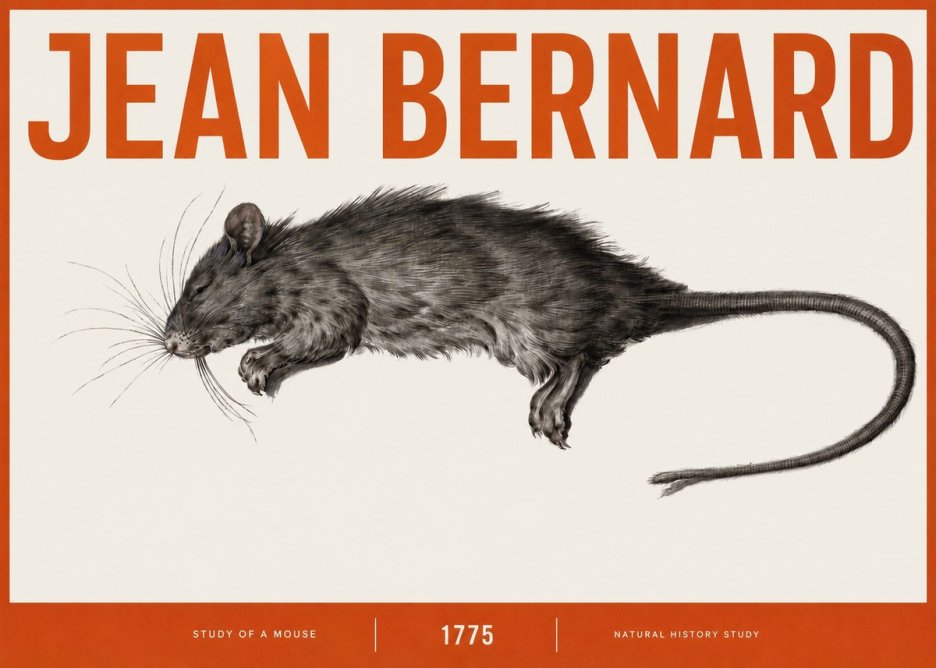 Jean Bernard Study of a Mouse II No3 - Poster