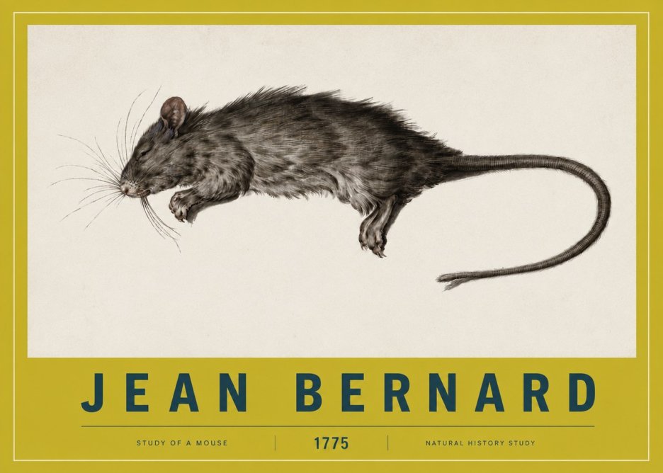Jean Bernard Study of a Mouse II No4 - Poster