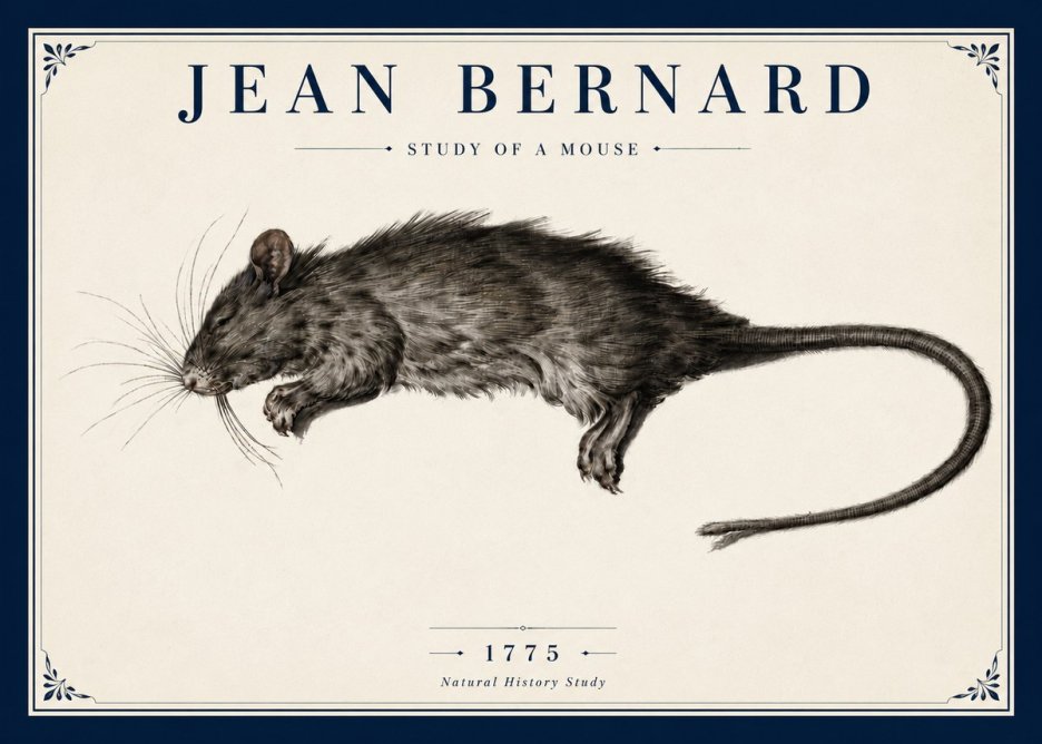Jean Bernard Study of a Mouse II No5 - Poster