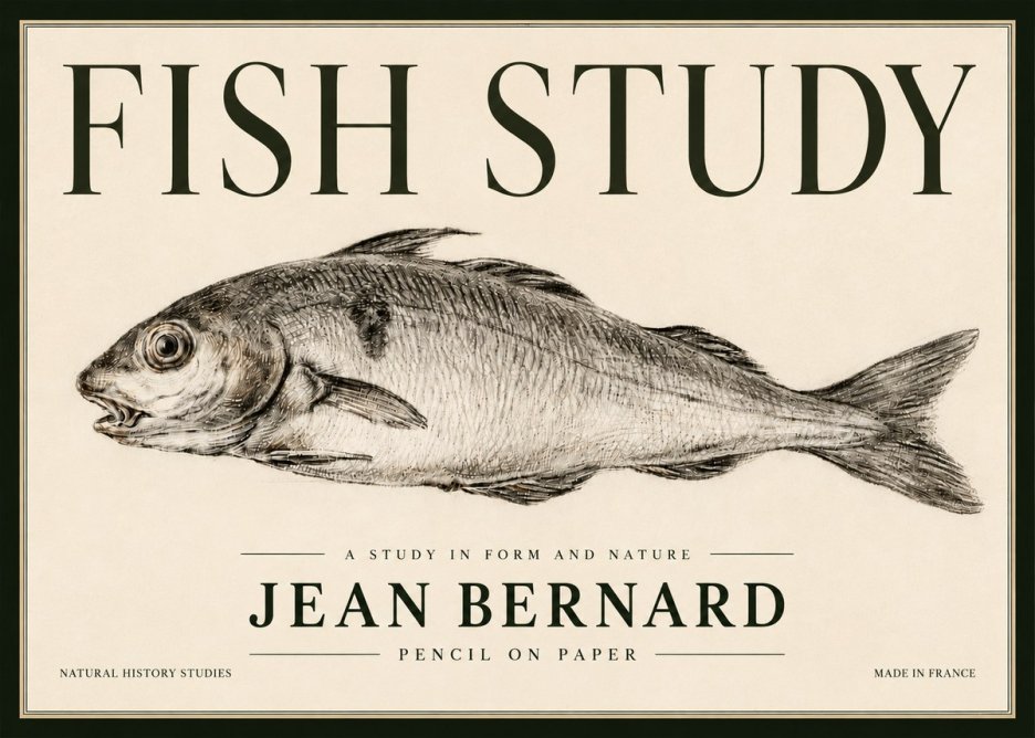 Jean Bernard Fish Study III No6 - Poster