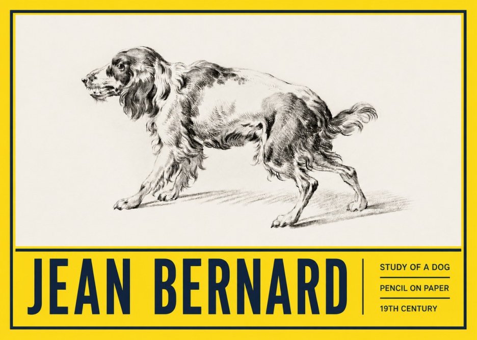 Jean Bernard Study of a Dog V No5 - Poster
