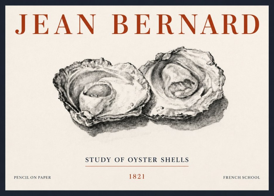 Jean Bernard Study of Oyster Shells No5 - Poster